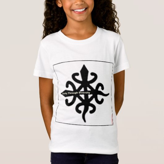 Adinkra African Symbol：多様性を通じた統一 Tシャツ (正面)