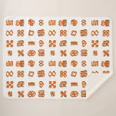 Adinkra African Symbolsクラシック丸ステッカー シェルパブランケット (正面(横))