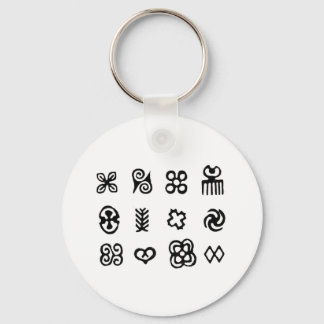 Adinkra African Symbols白黒 キーホルダー