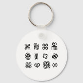 Adinkra African Symbols白黒 キーホルダー (裏面)