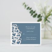 adinkra akoma (ハート)アゲートブルーrsvp 出欠カード (スタンド正面)