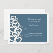 adinkra akoma (ハート)アゲートブルーrsvp 出欠カード (正面/裏面)