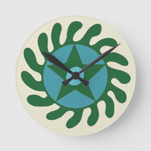 Adinkra Sesa WoSuban – 新しい始まり ラウンド壁時計 (正面)