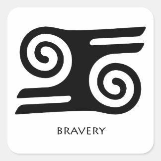 Adinkra Sticker - Kwatakye Atiko (Bravery & Valor) スクエアシール