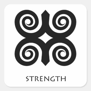 Adinkra Symbol Dwennimmen (強度)シール スクエアシール