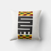 Adinkra Throw Pillow with Colorful Kente Accent クッション (裏面)