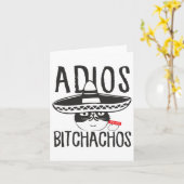 Adios Achos Cat In Somberro おもしろい Cinco De Mayo Qu カード (黄色い花)