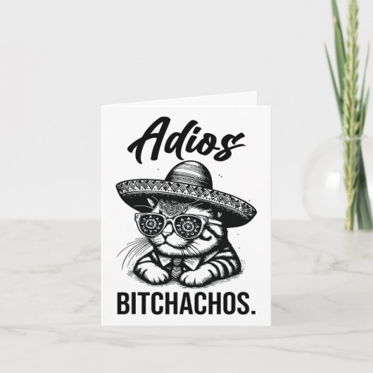 Adios Achos Cat In Sombrero Adおもしろいおもしろい カード (正面)
