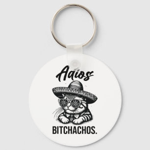 Adios Achos Cat In Sombrero Adおもしろいおもしろい キーホルダー