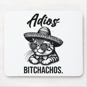 Adios Achos Cat In Sombrero Adおもしろいおもしろい マウスパッド
