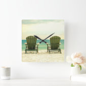 Adirondackのビーチチェアの柱時計 スクエア壁時計 (ホーム)