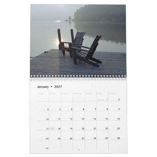 Adirondackの時のカレンダー カレンダー (1月 2027)