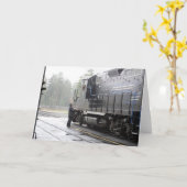 Adirondackの景色の鉄道挨拶状 カード (黄色い花)