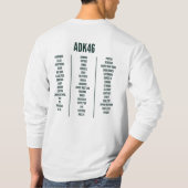 Adirondackの最も高いピークのリストの長袖のTシャツ Tシャツ (裏面)