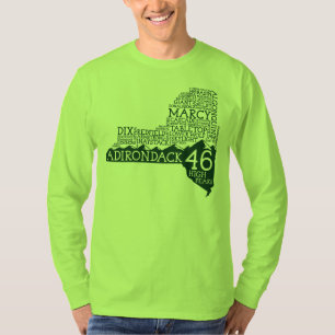 Adirondackの最も高いピークの長袖のTシャツ(緑) Tシャツ