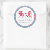 Adirondackチェアステッカーパーソナライズされた- ラウンドシール (バッグ)