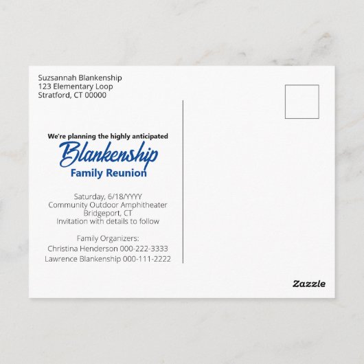 Adirondackチェアファミリー懇親会写真の追加 ポストカード (裏面)