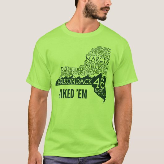 AdirondackハイピークハイキングTシャツ(グリーンロゴ) Tシャツ (正面)