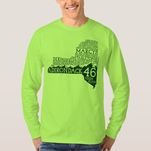 Adirondackハイピーク長袖Tシャツ(緑) Tシャツ (正面)