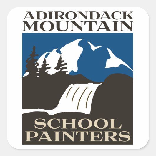 Adirondack山学校の絵画師ステッカー スクエアシール (正面)