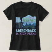Adirondack山46ハイピークリストワードクラウド Tシャツ (デザイン正面)