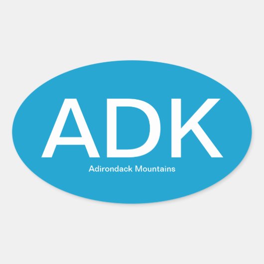 Adirondack山ADKオーバルバンパーステッカー 楕円形シール (正面)