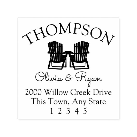 Adirondack椅子のアドレス セルフインキングスタンプ (デザイン)