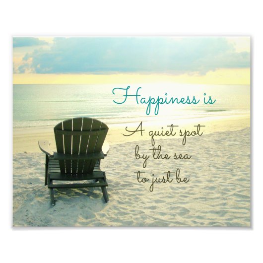 Adirondack椅子のビーチ写真 フォトプリント (正面)