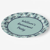 Adirondack Chairs Custom Message Aqua Blue ペーパープレート (アングル)