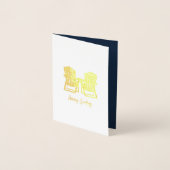 Adirondack Chairs Mini Holiday Greeting with photo 箔カード (正面)