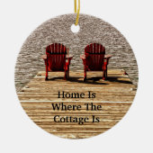 Adirondack Chairs Red Homeはコテージ セラミックオーナメント (正面)