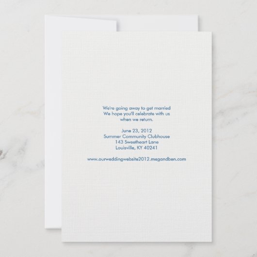 Adirondack Chairs Wedding Announcement 招待状 (裏面)