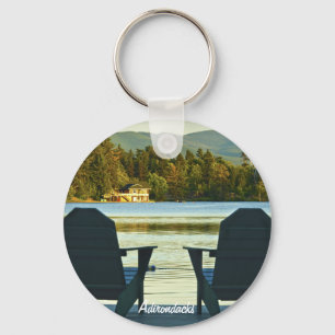 AdirondacksのAdirondackの椅子、NYからの眺め キーホルダー