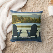AdirondacksのAdirondackの椅子、NYからの眺め クッション (ブランケット)