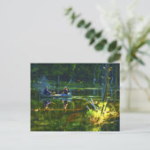 Adirondacksはがき内のカヌー ポストカード (スタンド正面)