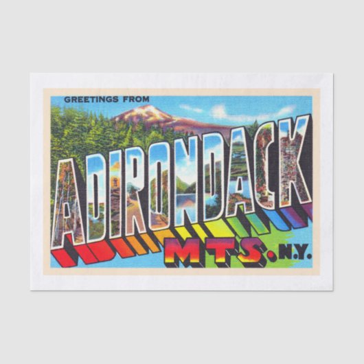 Adirondacksニューヨークヴィンテージラージレター 薄葉紙 (正面)