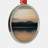 Adirondacks長い湖の日没 メタルオーナメント (右)