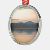 Adirondacks長い湖の日没 メタルオーナメント (左)