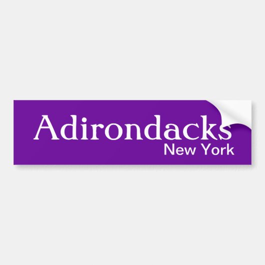 Adirondacks、ニューヨークのバンパーステッカー バンパーステッカー (正面)