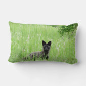 Adirondacks (NY)の銀製キツネのLumbarの枕 ランバークッション (裏面)