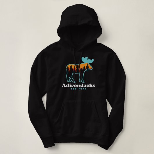 Adirondacks NY Moose Adirondacks New York Hiking パーカ (デザイン正面)