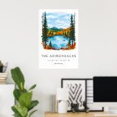 Adirondacks Watercolor National Park Poster ポスター (ホームオフィス)