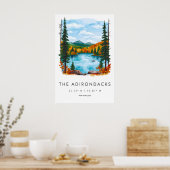 Adirondacks Watercolor National Park Poster ポスター (キッチン)