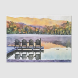 Adirondak fall Heart Lake watercolor tissue paper 薄葉紙