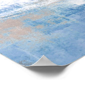 'Adjust'青と灰色の抽象芸術アート ポスター (角)