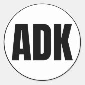 ADK – アダック島クラシック丸ステッカー ラウンドシール (正面)