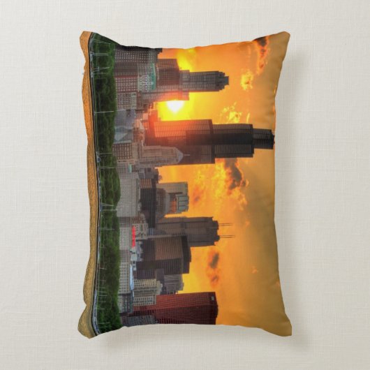 Adlerからのシカゴのスカイラインの眺め アクセントクッション (正面(垂直))