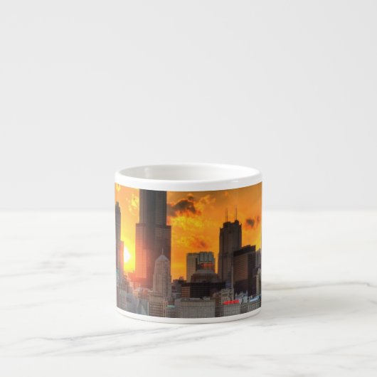 Adlerからのシカゴのスカイラインの眺め エスプレッソカップ (正面)