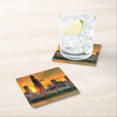 Adlerからのシカゴのスカイラインの眺め スクエアペーパーコースター (インサイチュ)