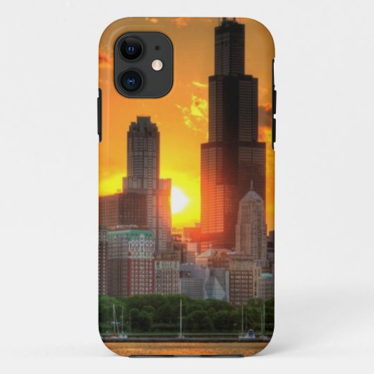 Adlerからのシカゴのスカイラインの眺め Case-Mate iPhoneケース (裏面)